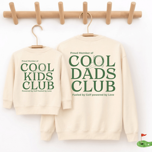 Papa Kind Partnerlook Sweatshirt UNISEX Golf Papa – „Cool Dads Club" Bio-Baumwolle