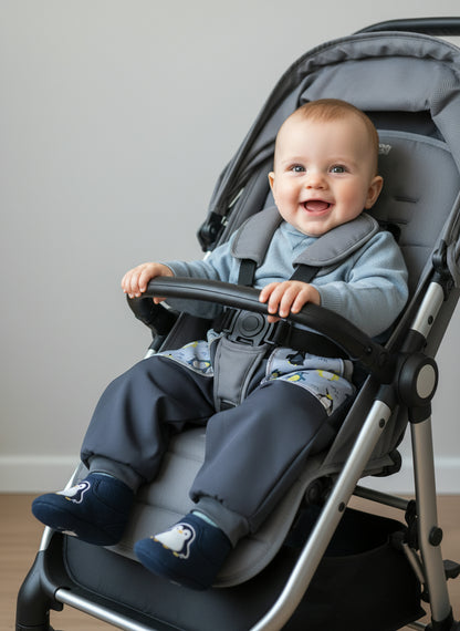 Pantalon softshell gris, pingouins
