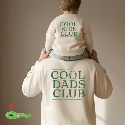 Papa Kind Partnerlook Sweatshirt Golf Kind – „Cool Dads Club" Bio-Baumwolle