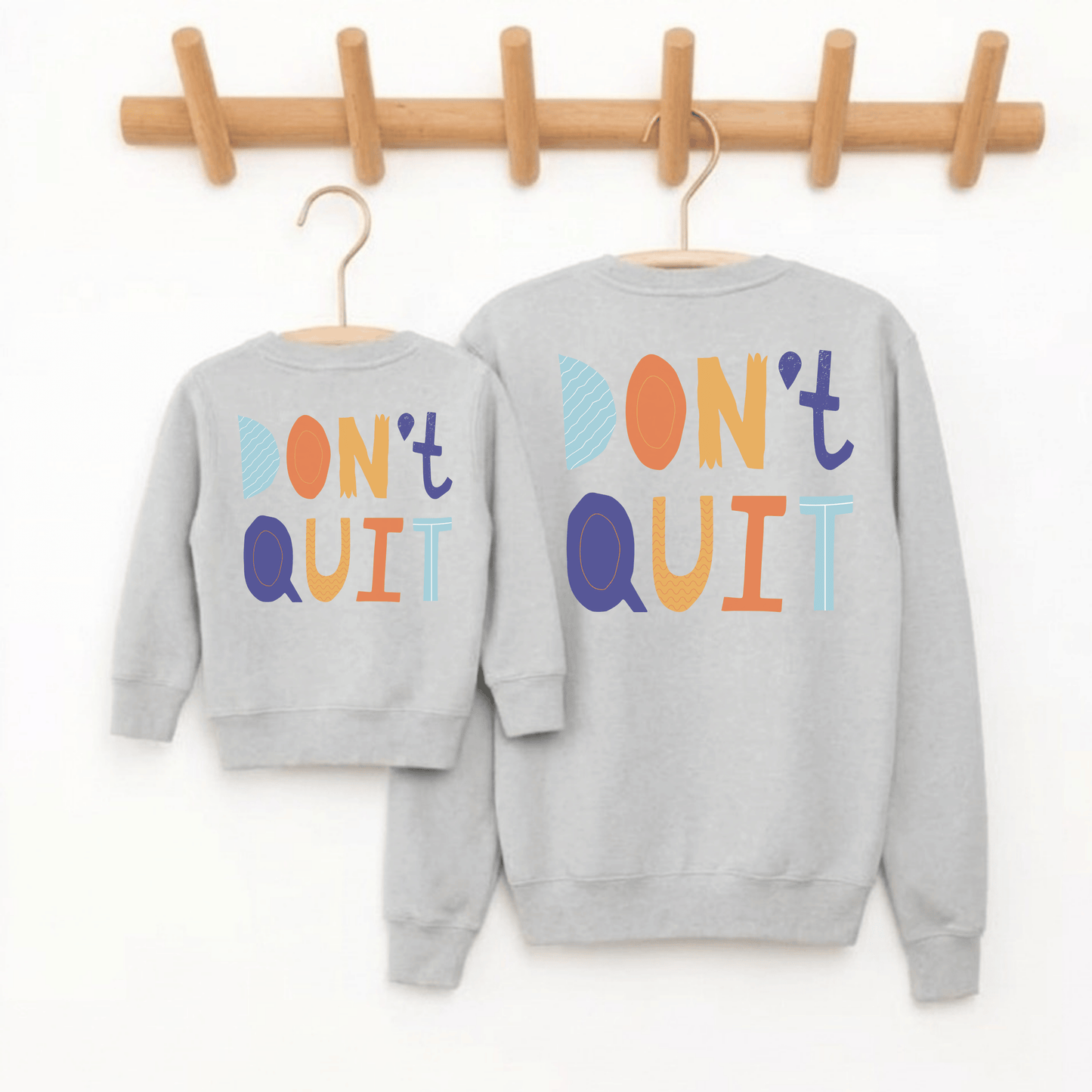 Partnerlook Sweatshirt Papa & Kind "Don't Quit" – Bio-Baumwolle