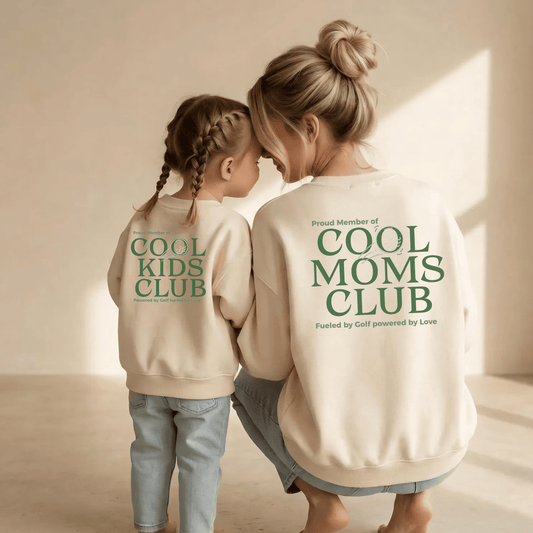 Mama Kind Partnerlook Sweatshirt Golf "Cool Moms Club Sweatshirt" - Bio-Baumwolle