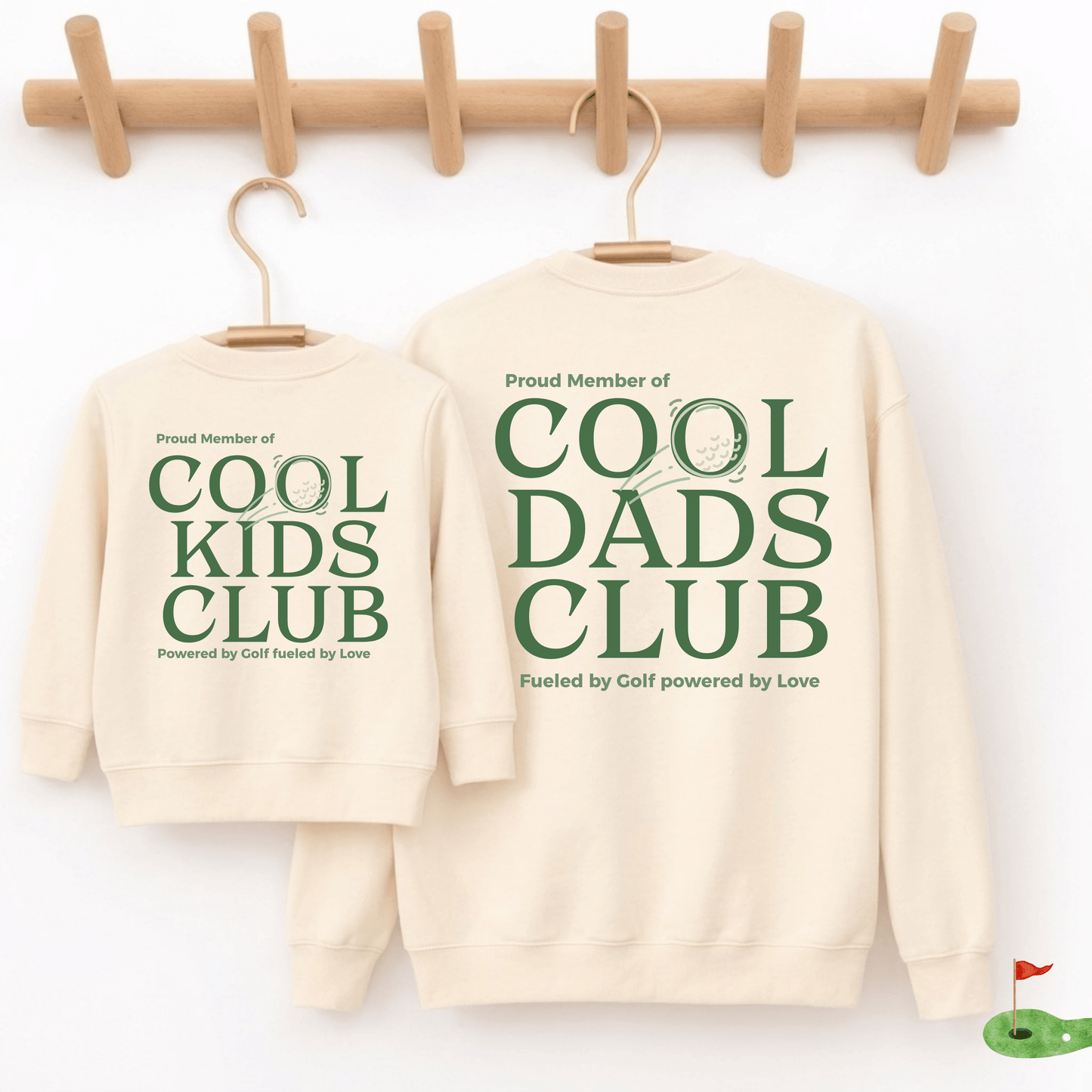 Papa Kind Partnerlook Sweatshirt Golf Kind – „Cool Dads Club" Bio-Baumwolle
