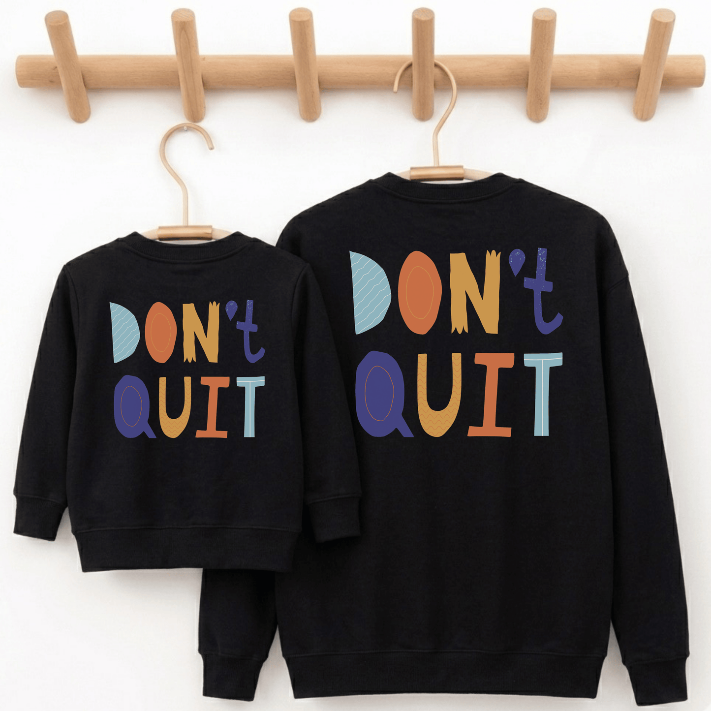 Partnerlook Sweatshirt Papa & Kind "Don't Quit" – Bio-Baumwolle