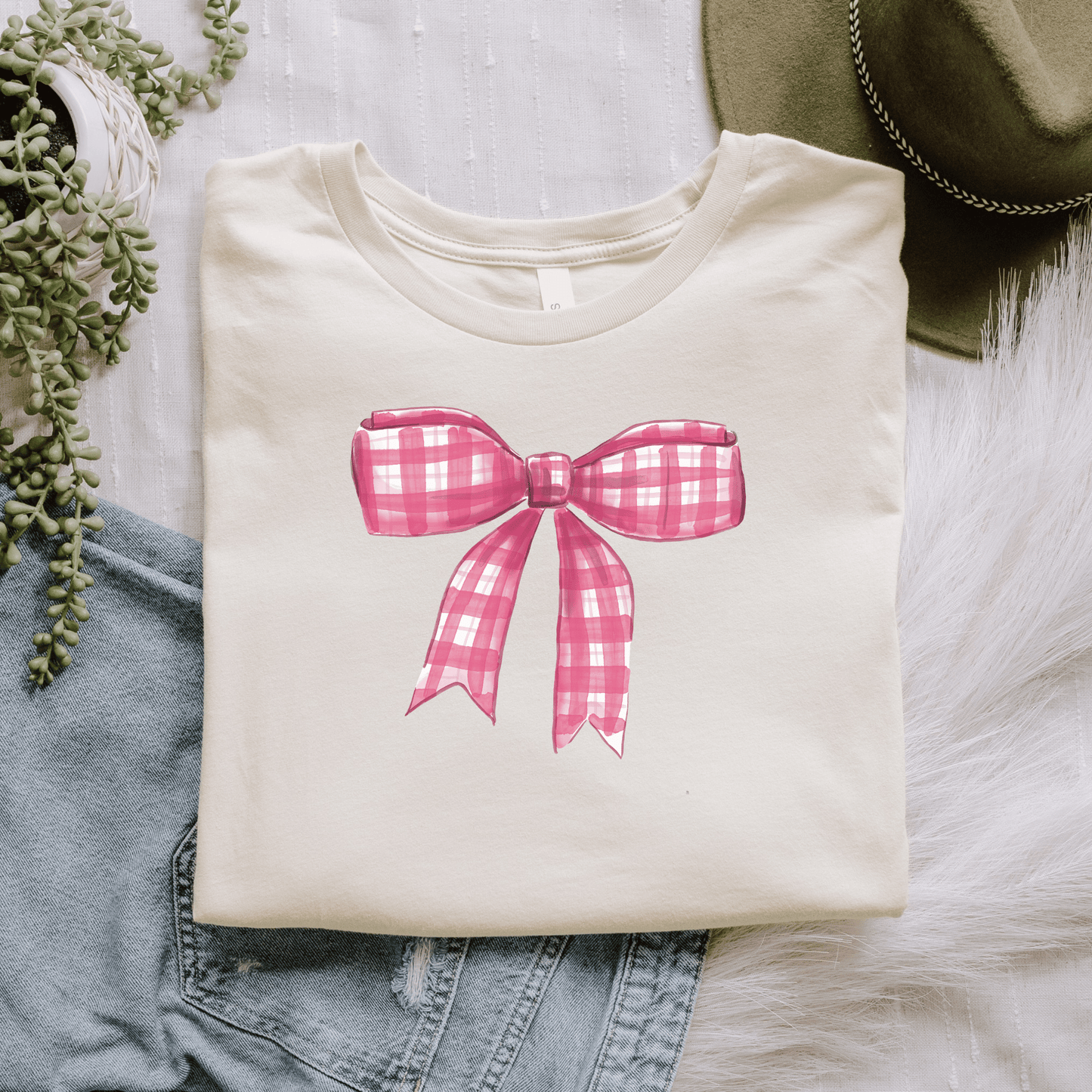 Mama T-Shirt Grosse Schleife Rosa – Bio-Baumwolle