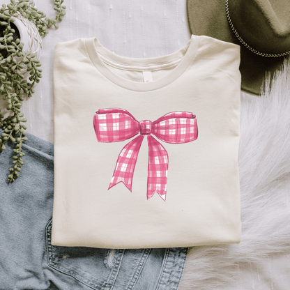 Mama T-Shirt Grosse Schleife Rosa – Bio-Baumwolle