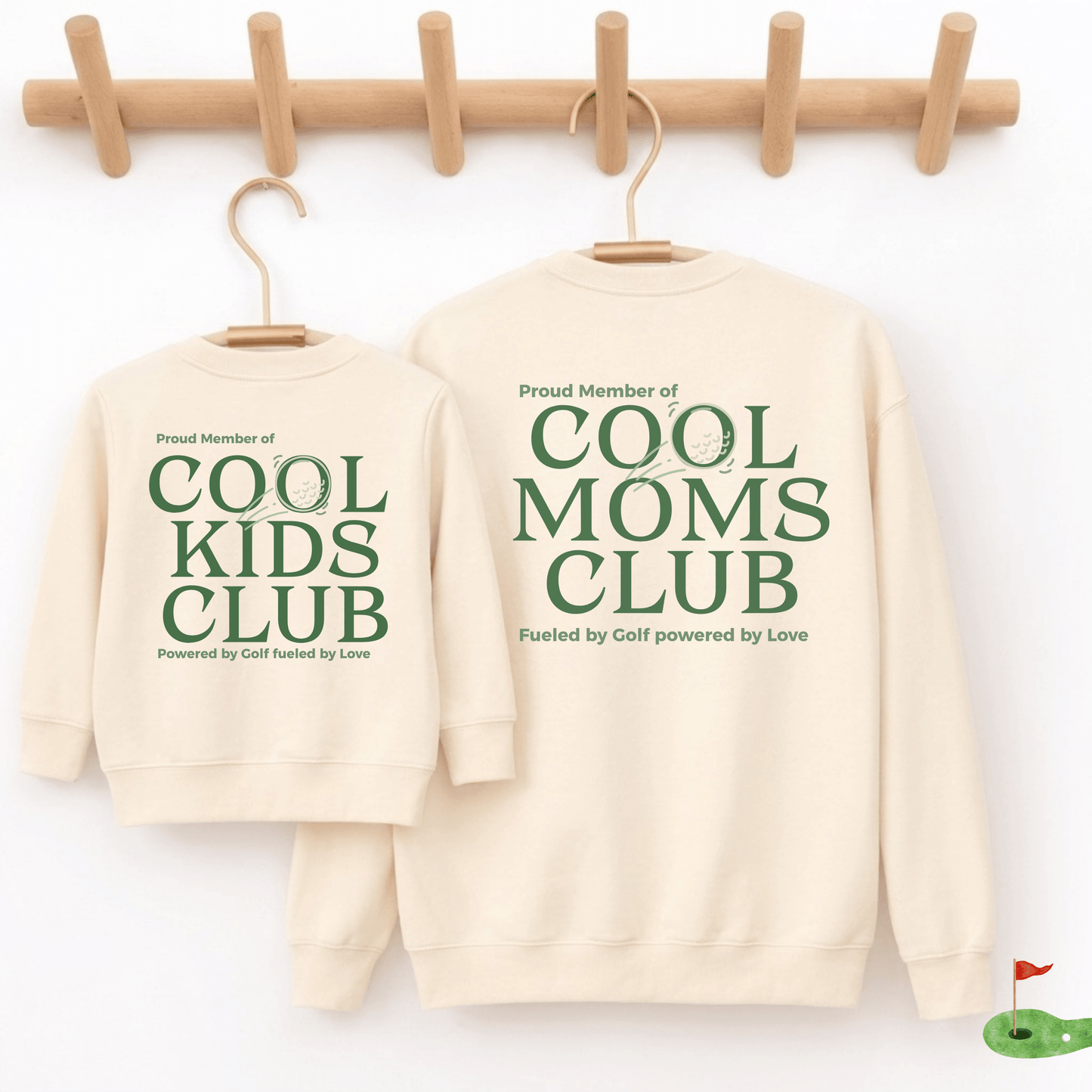 Mama Kind Partnerlook Sweatshirt Golf "Cool Moms Club Sweatshirt" - Bio-Baumwolle