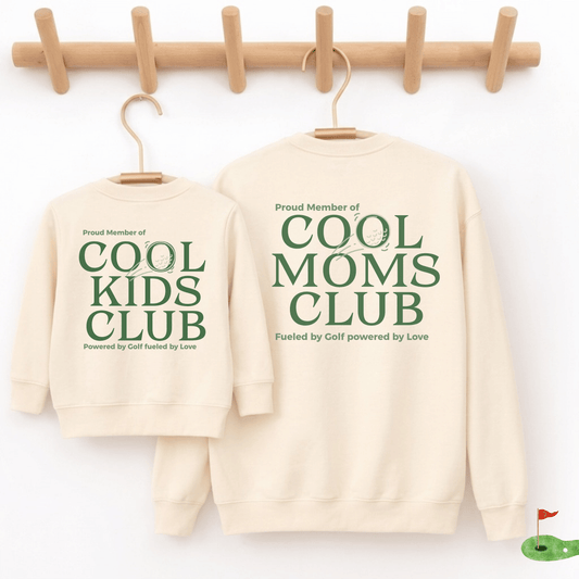 Mama Kind Partnerlook Sweatshirt Golf "Cool Moms Club Sweatshirt" - Bio-Baumwolle