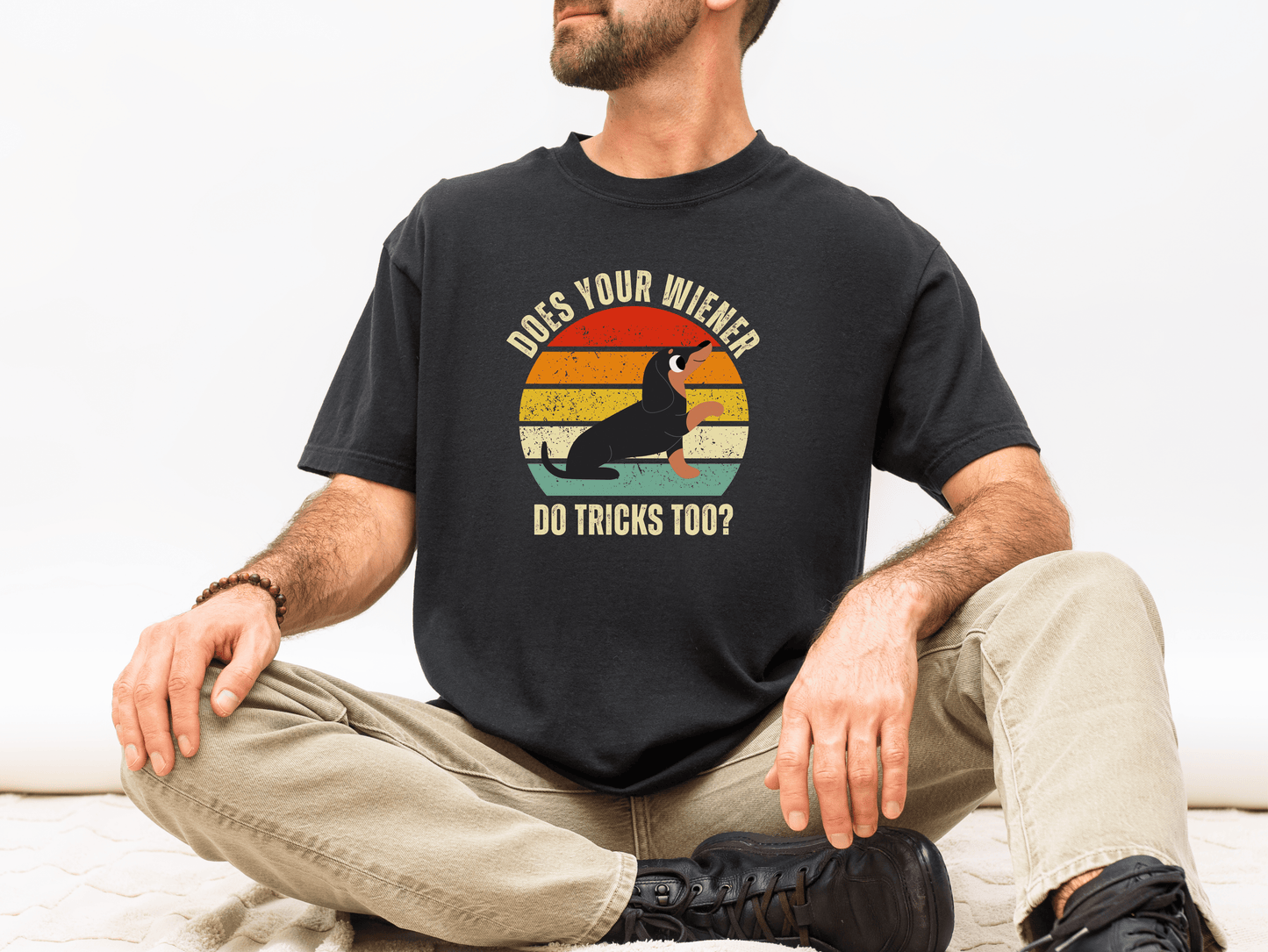 Does Your Wiener Do Tricks? – Oversized Dackel T-Shirt Bio-Baumwolle