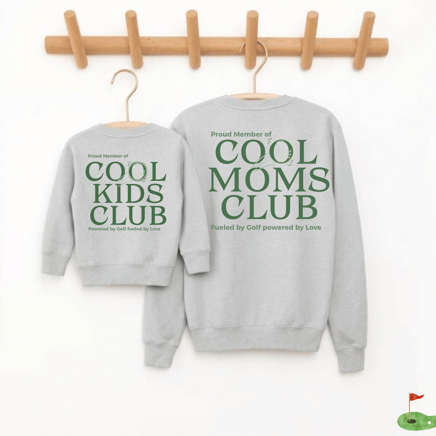 Mama Kind Partnerlook Sweatshirt Golf "Cool Moms Club Sweatshirt" - Bio-Baumwolle