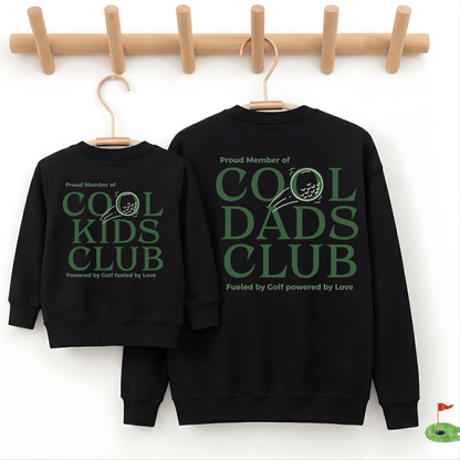 Papa Kind Partnerlook Sweatshirt Golf Kind – „Cool Dads Club" Bio-Baumwolle