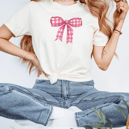 Mama T-Shirt Grosse Schleife Rosa – Bio-Baumwolle