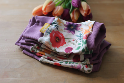 Handmade Pumpkurzhose Blumen Violet