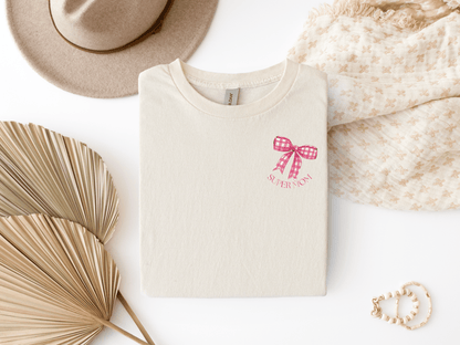 Mama T-Shirt Grosse Schleife Rosa – Bio-Baumwolle