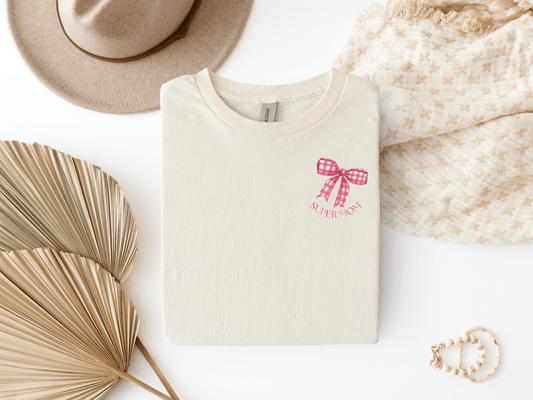 Mama T-Shirt Grosse Schleife Rosa – Bio-Baumwolle