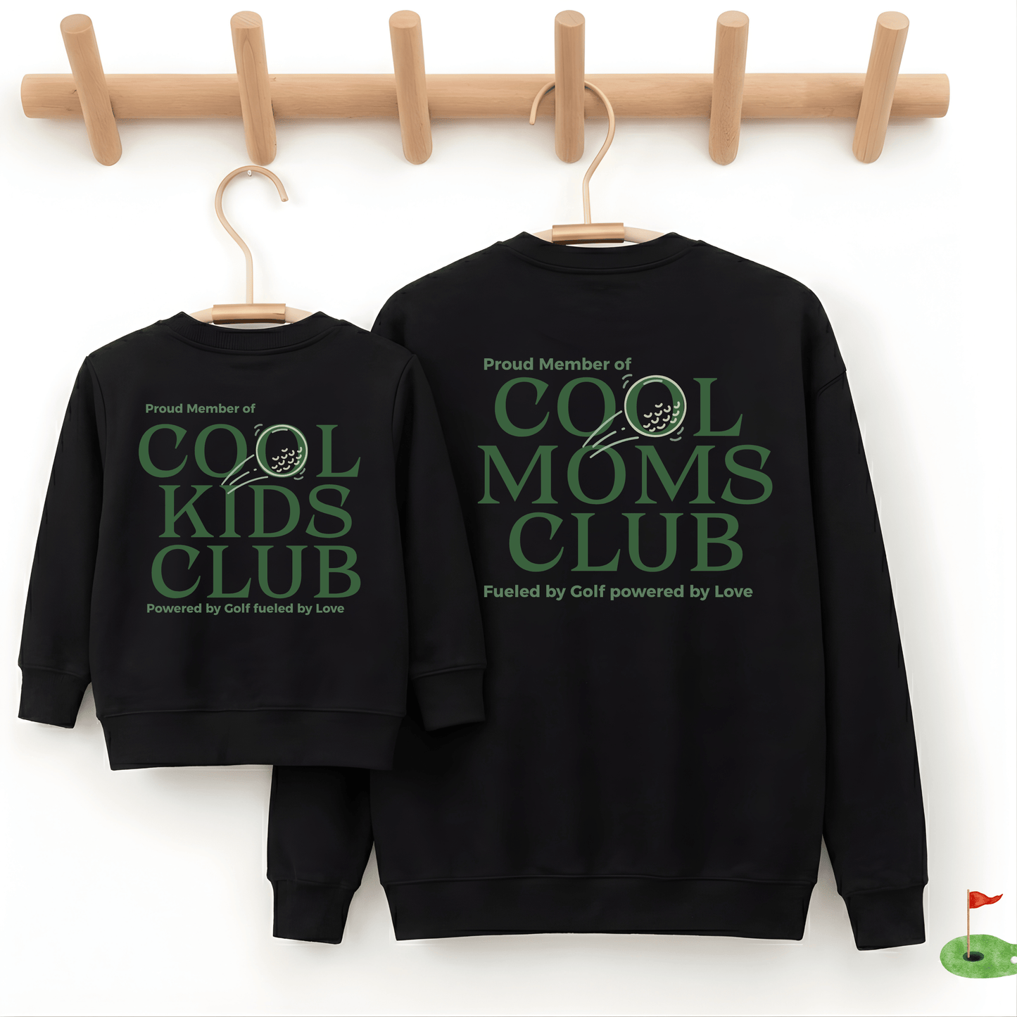 Mama Kind Partnerlook Sweatshirt Golf "Cool Moms Club Sweatshirt" - Bio-Baumwolle