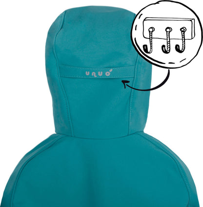 Summer softshell jacket without lining, emerald green, dogs