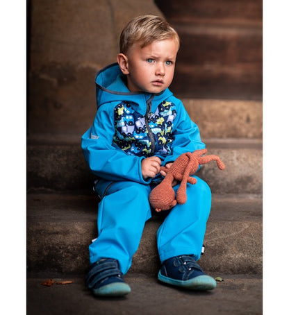 Veste softshell enfant avec doublure polaire, vert émeraude, voitures