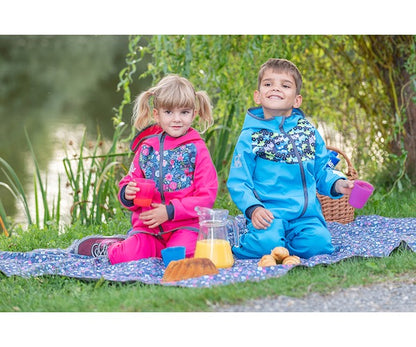 Veste softshell enfant avec doublure polaire, vert émeraude, voitures