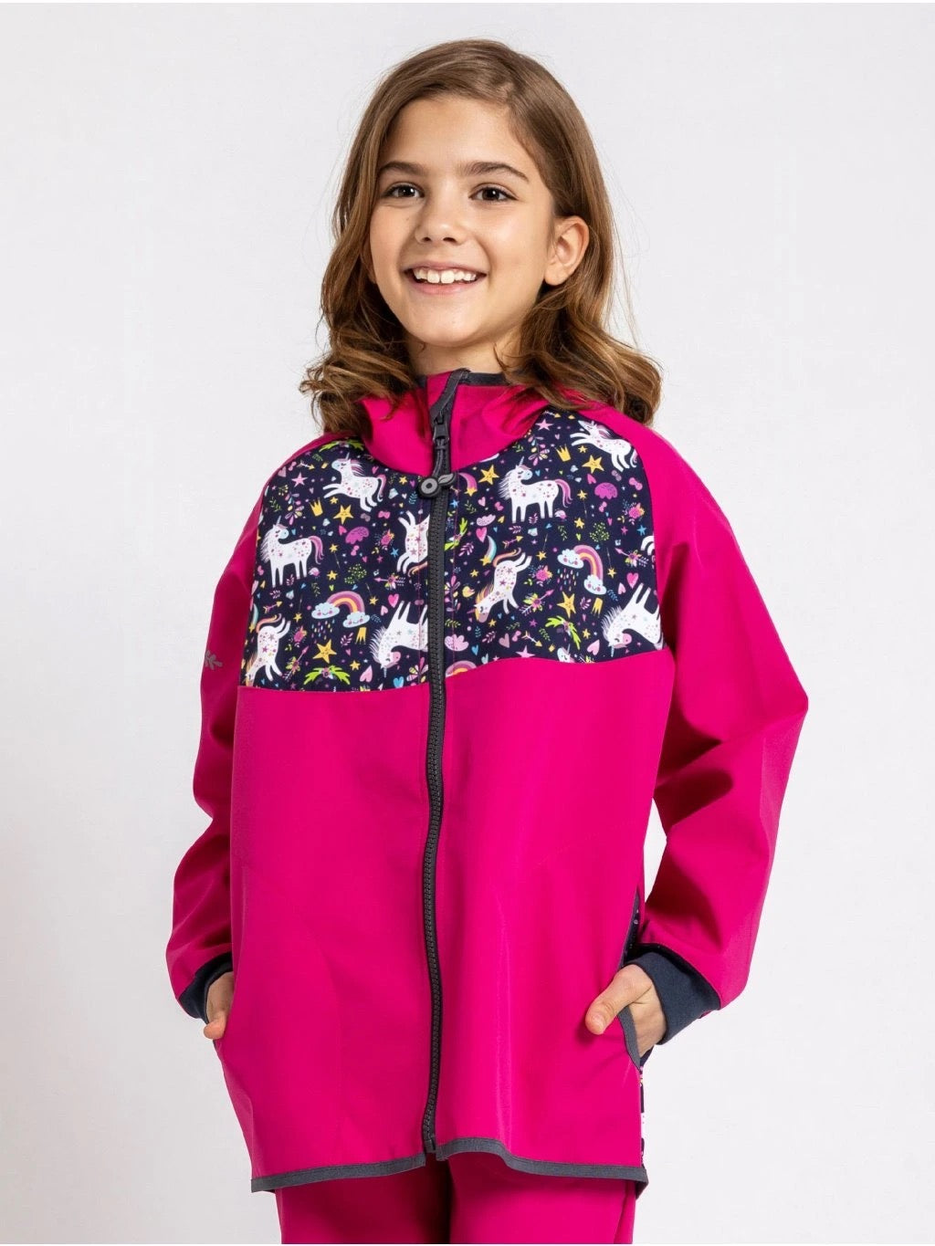 Veste softshell d'été sans doublure, fuchsia, licorne