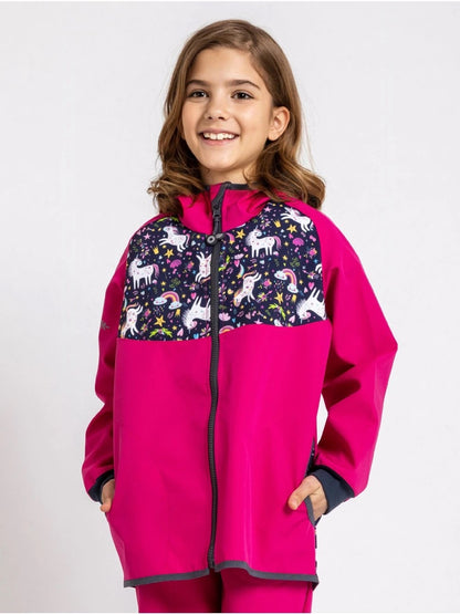 Veste softshell d'été sans doublure, fuchsia, licorne