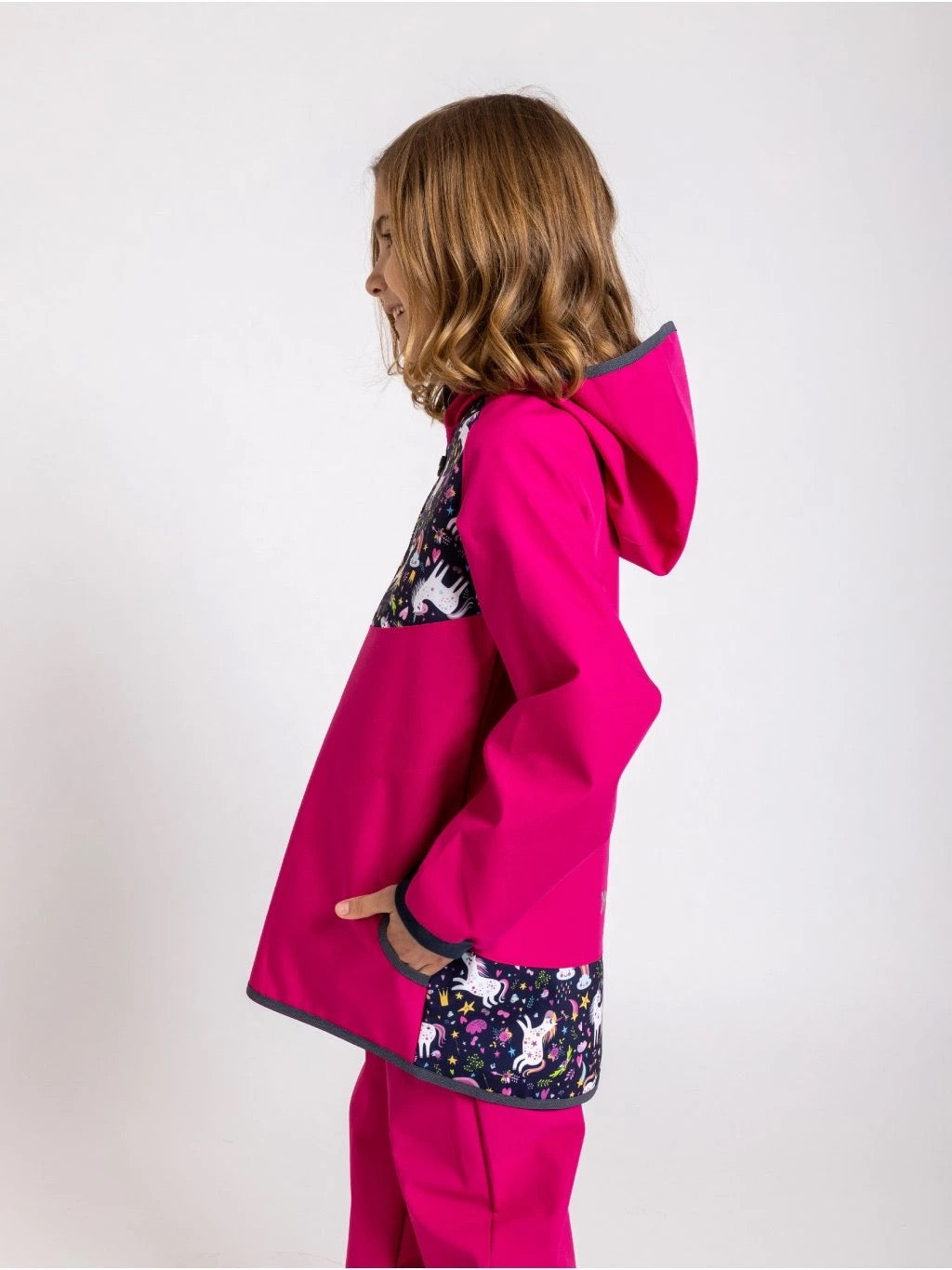 Veste softshell d'été sans doublure, fuchsia, licorne
