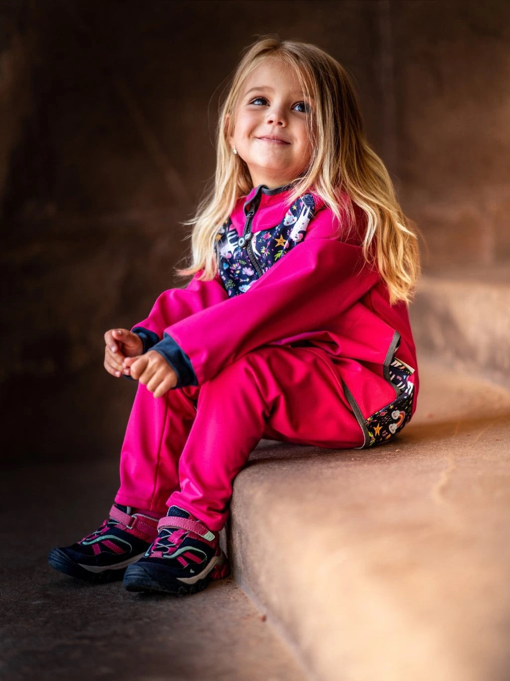 Veste softshell d'été sans doublure, fuchsia, licorne