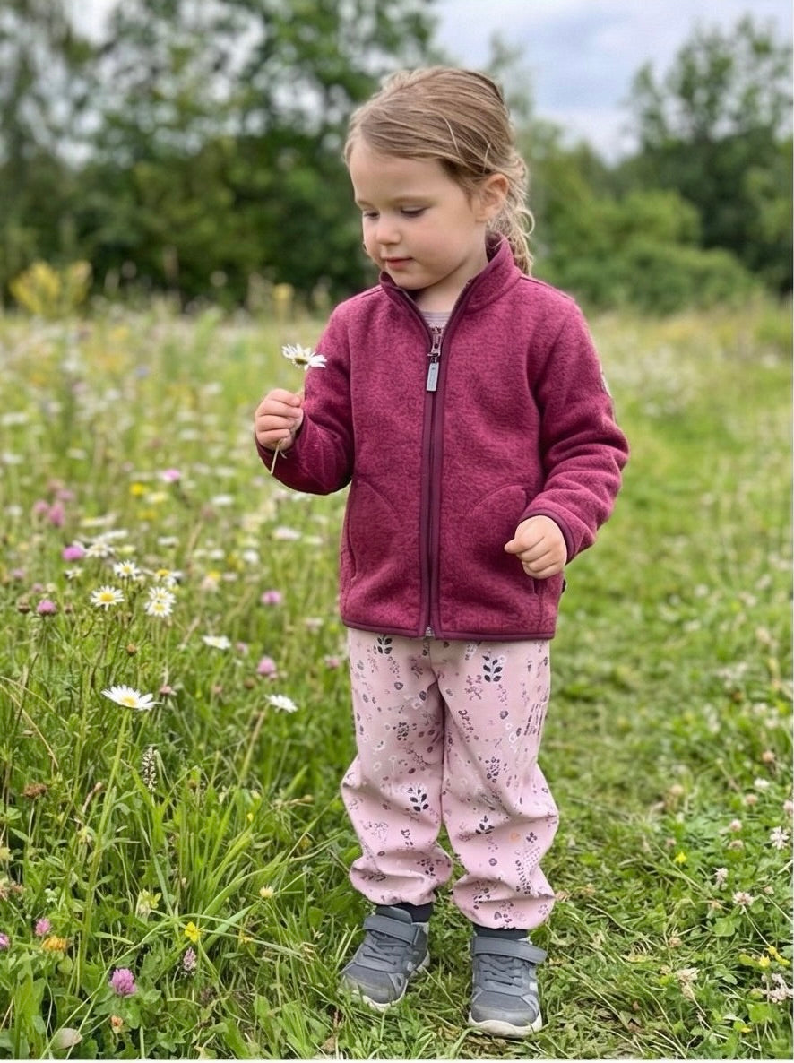Pantalon softshell à fleurs, rose