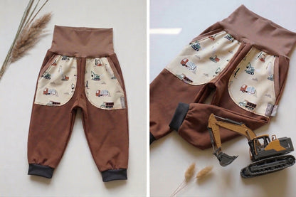 NEU - Kinder Softshellhosen Braun, Bagger beige