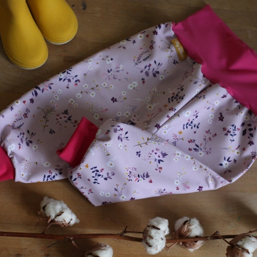 Softshell trousers with flowers, pink
