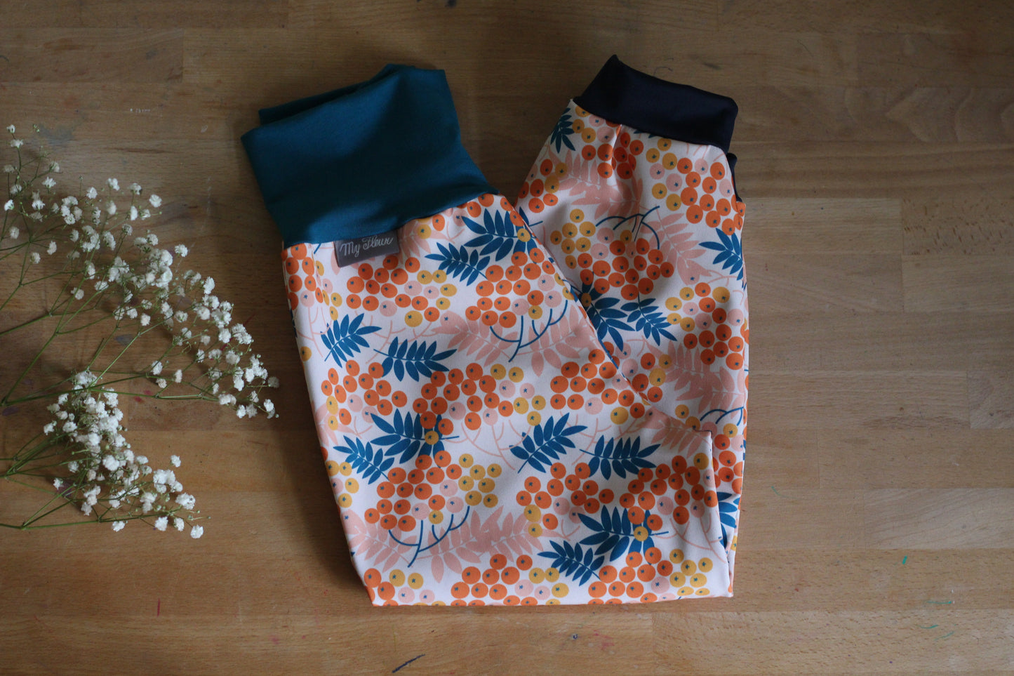 Softshell trousers, rowanberry color, blue