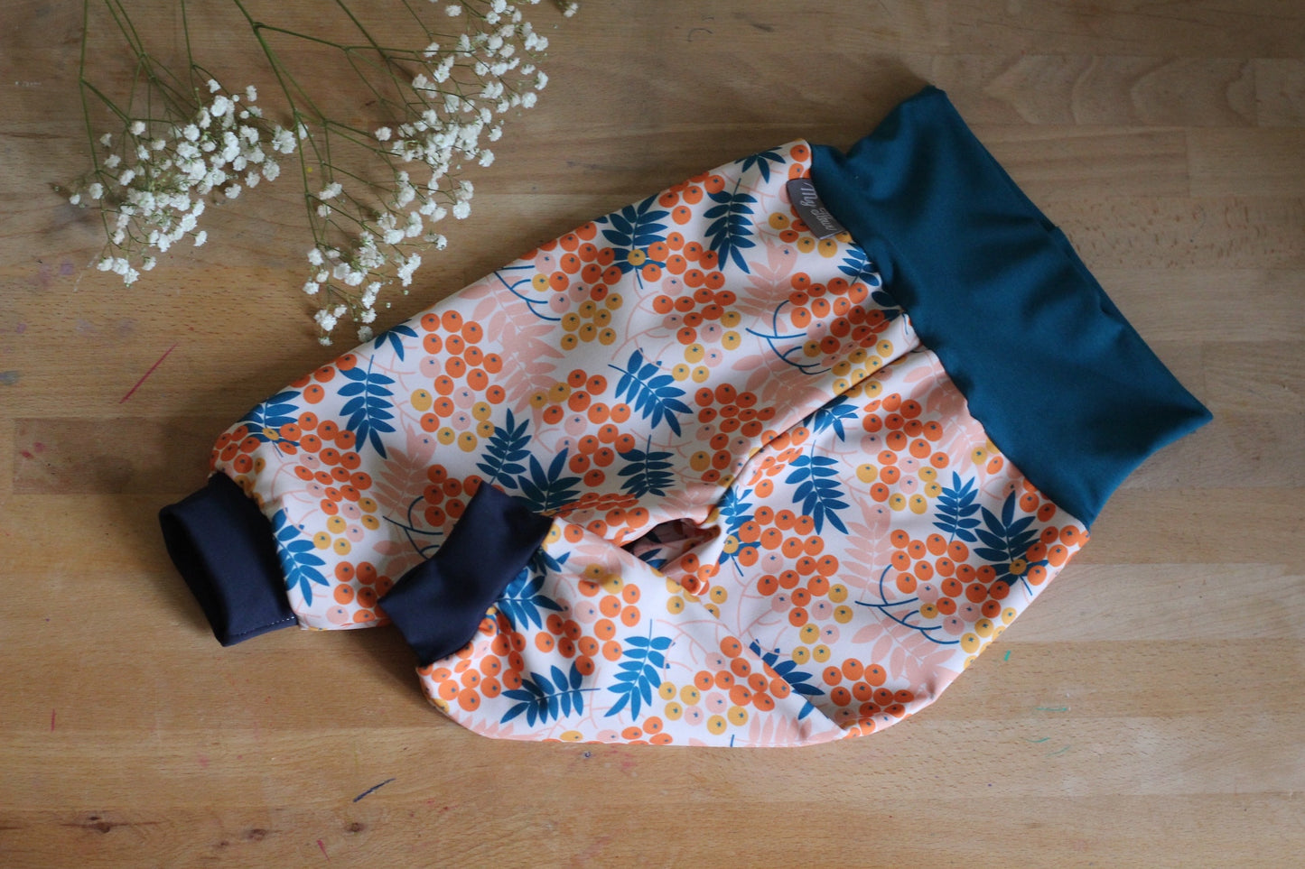 Softshell trousers, rowanberry color, blue