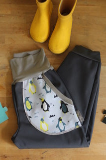 Pantalon softshell gris, pingouins