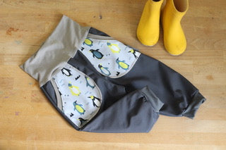 Pantalon softshell gris, pingouins
