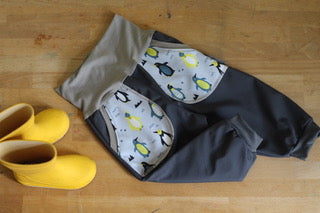 Pantalon softshell gris, pingouins