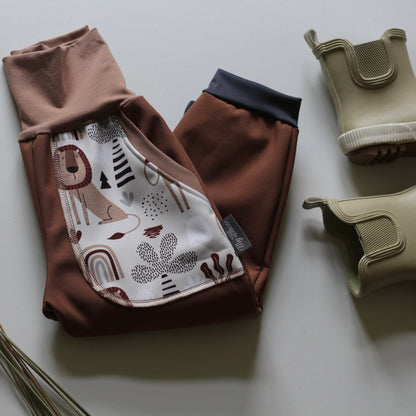 Pantalon softshell marron, lions