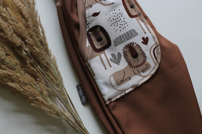 Pantalon softshell marron, lions