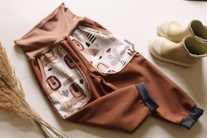 Pantalon softshell marron, lions
