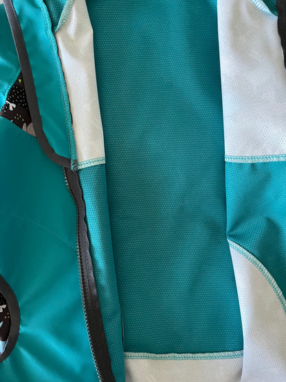 Summer softshell jacket without lining, emerald green, dogs