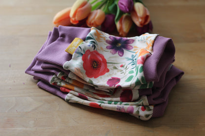 Handmade Pumpkurzhose Blumen Violet