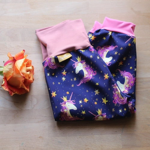 Softshell trousers purple, flowers