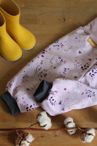 Pantalon softshell à fleurs, violet clair