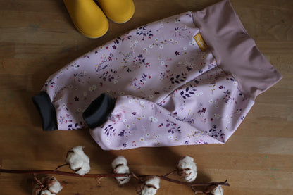 Pantalon softshell à fleurs, violet clair