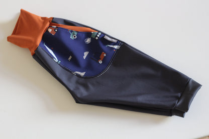 Black softshell trousers, petrol foxes