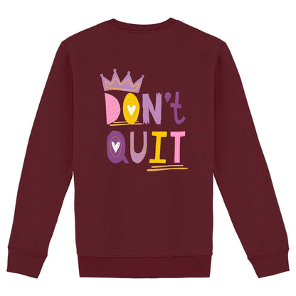 Partnerlook Sweatshirt Papa & Kind "Don't Quit" – Bio-Baumwolle - back_bordeaux