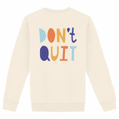 Partnerlook Sweatshirt Papa Kind Don't Quit Bio-Baumwolle - back_elfenbein