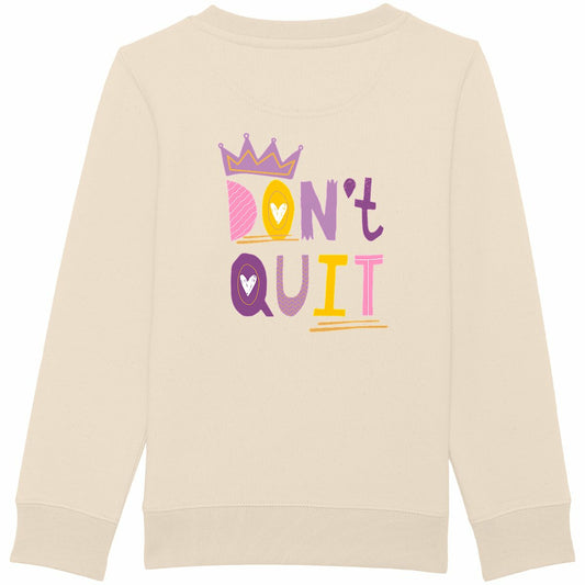 Partnerlook Sweatshirt Mama & Kind "Don't Quit" – Bio-Baumwolle - back_elfenbein