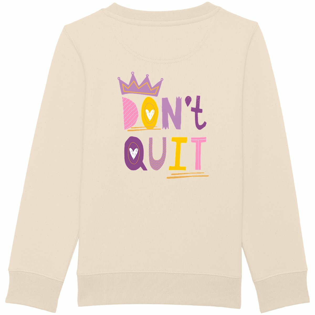 Partnerlook Sweatshirt Mama & Kind "Don't Quit" – Bio-Baumwolle - back_elfenbein
