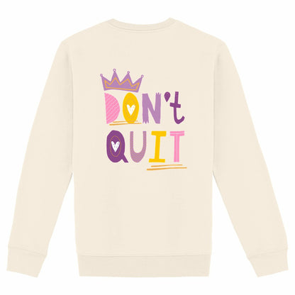 Partnerlook Sweatshirt Papa & Kind "Don't Quit" – Bio-Baumwolle - back_elfenbein