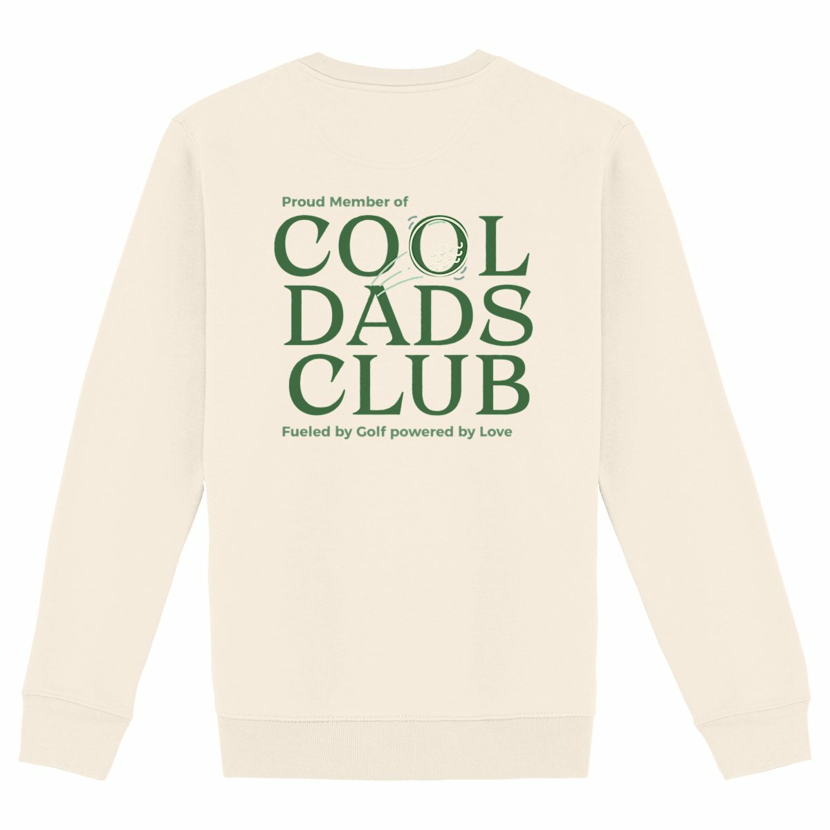 Papa Kind Partnerlook Sweatshirt Golflover "Cool Dads Club" – Bio Baumwolle - back_elfenbein