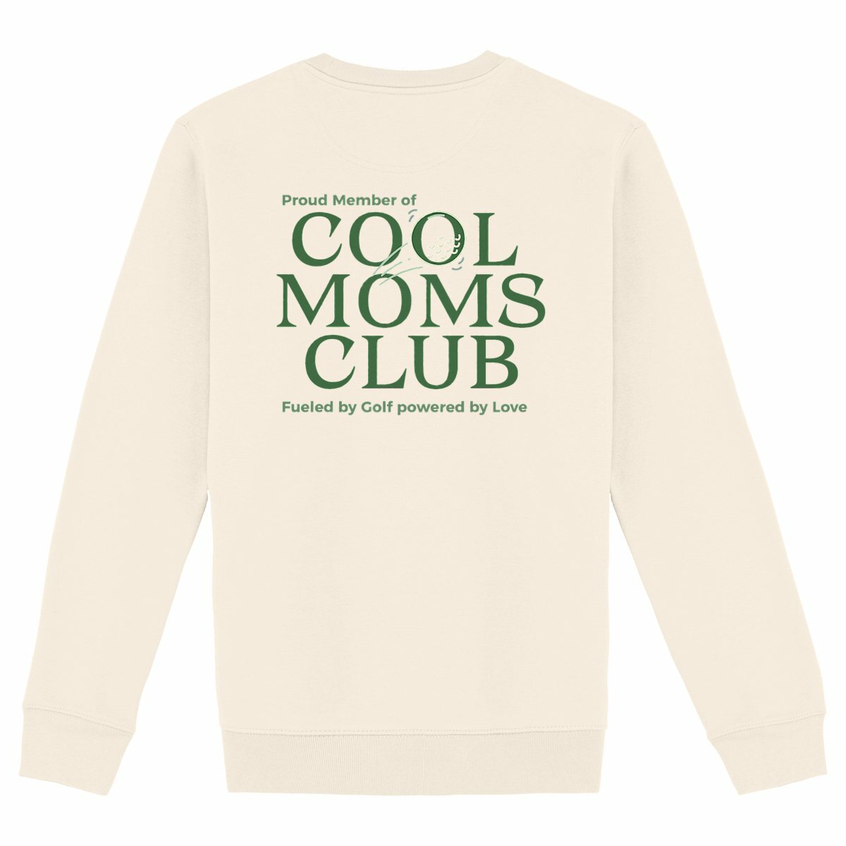 Mama Kind Partnerlook Sweatshirt Golf – „Cool Dads Club" Bio-Baumwolle - back_elfenbein